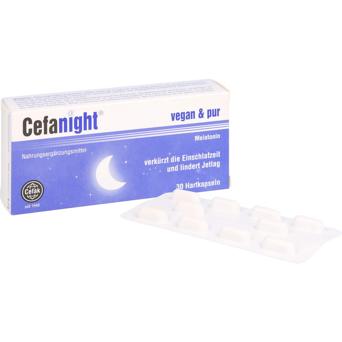 Cefanight mit Melatonin Kapseln verkürzt die Einschlafzeit und lindert Jetlag, 30 pc Capsules