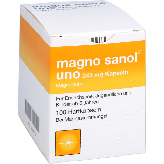 magno sanol uno 243 mg Kapseln bei Magnesiummangel, 100 St. Kapseln