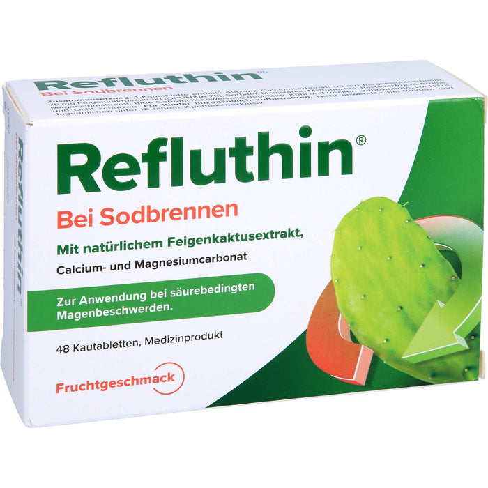 Refluthin Kautabletten bei Sodbrennen Frucht, 48 St. Tabletten