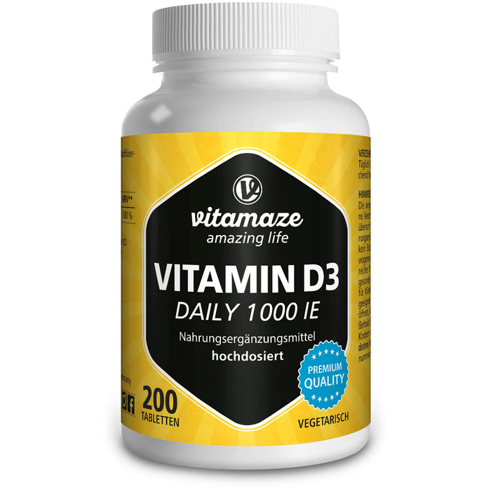 Vitamin D3 1000 I.E. Daily vegetarisch, 200 St TAB