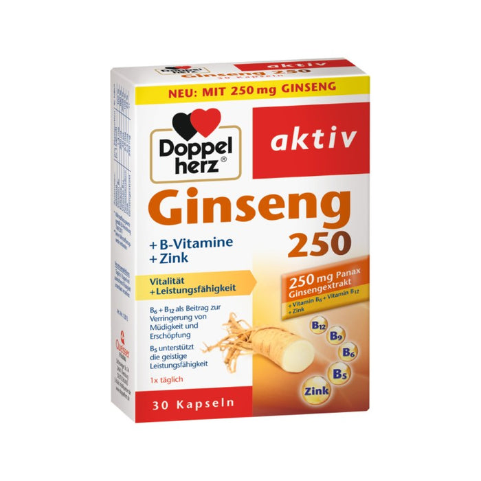 Doppelherz Ginseng 250 + B-Vitamine + Zink, 30 St KAP