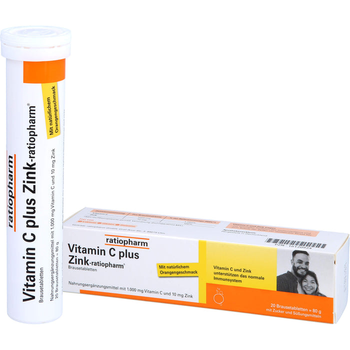 Vitamin C plus Zink-ratiopharm Brausetabletten, 20 pcs. Tablets