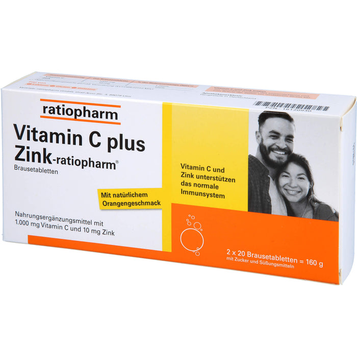 Vitamin C plus Zink-ratiopharm Brausetabletten, 40 St. Tabletten