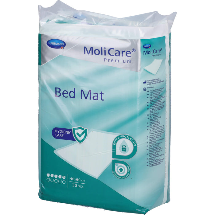 MoliCare Premium Bed Mat 5 Tropfen 40 x 60 cm Bettunterlagen für zusätzlichen Schutz, 30 pc Coussinets