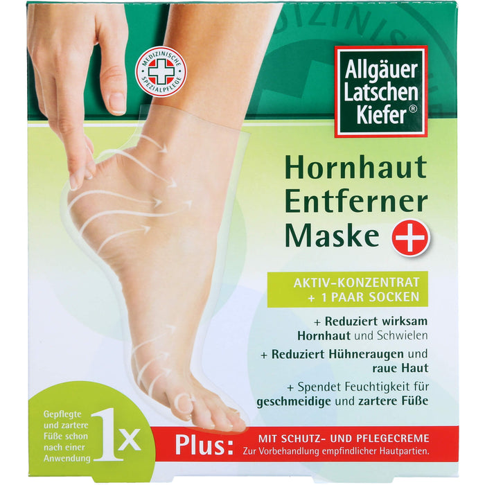 Allgäuer Latschenkiefer Hornhaut Entferner Maske Plus Aktiv-Konzentrat + 1 Paar Socken, 1 pc Paquet combiné