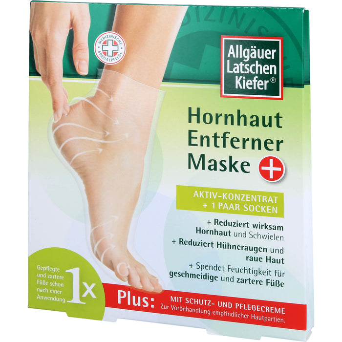 Allgäuer Latschenkiefer Hornhaut Entferner Maske Plus Aktiv-Konzentrat + 1 Paar Socken, 1 pcs. Combipack