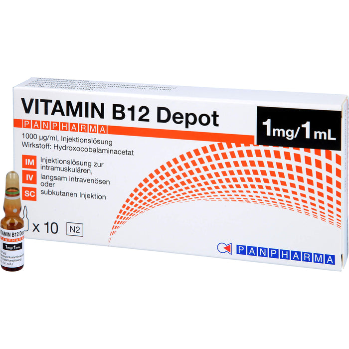 Panpharma Vitamin B12 Depot 1000 µg/ml Injektionslösung, 10 pc Ampoules