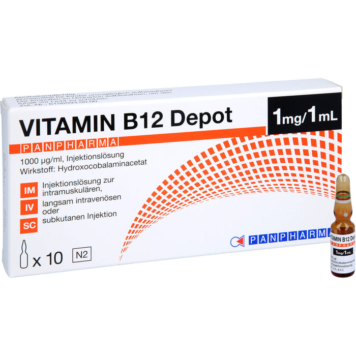 Panpharma Vitamin B12 Depot 1000 µg/ml Injektionslösung, 10 St. Ampullen