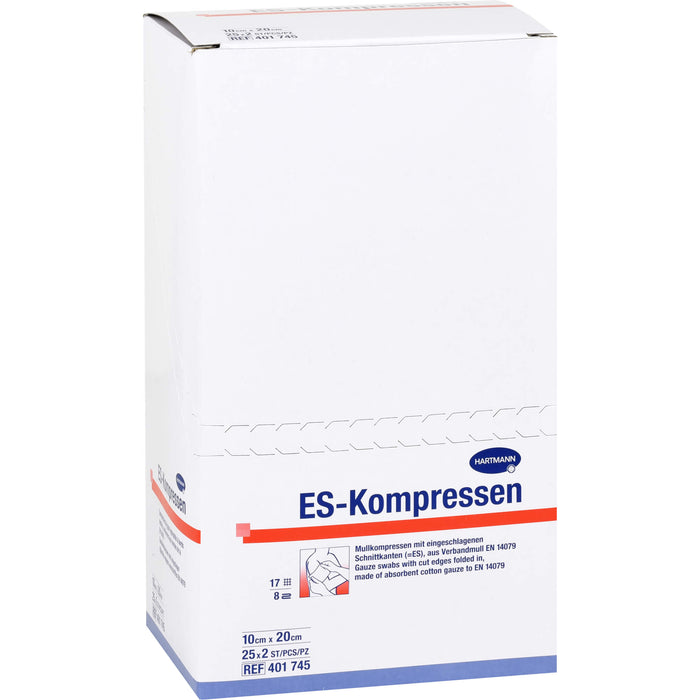 ES-KOMPRESSEN steril 10x20cm 8fach, 25X2 St KOM