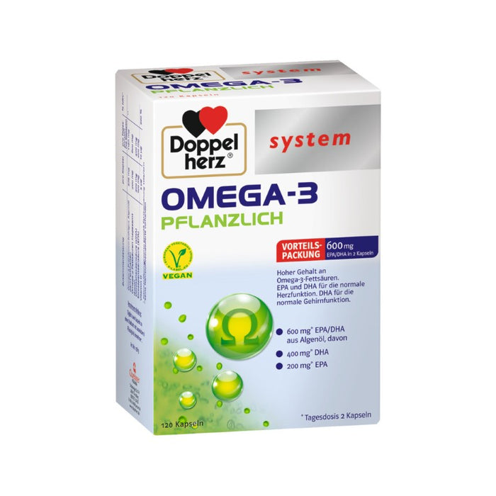 Doppelherz Omega-3 Pflanzlich system Kapseln, 120 St. Kapseln