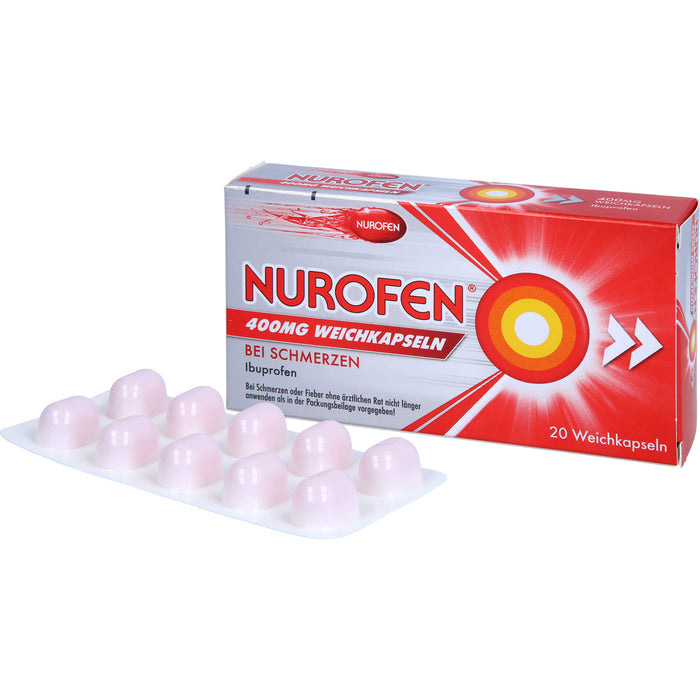 Nurofen 400 mg Weichkapseln bei Schmerzen, 20 St. Kapseln