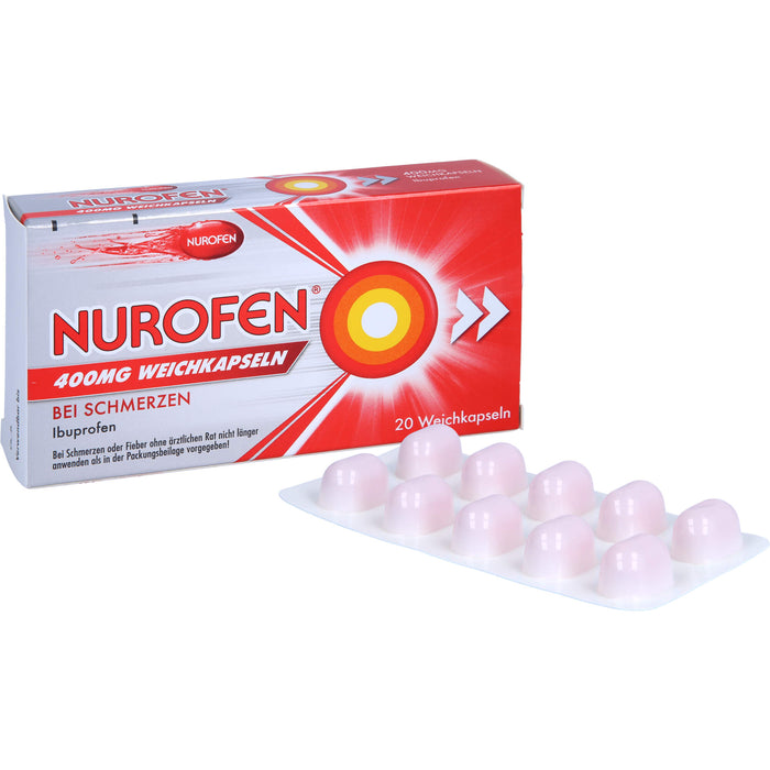 Nurofen 400 mg Weichkapseln bei Schmerzen, 20 St. Kapseln