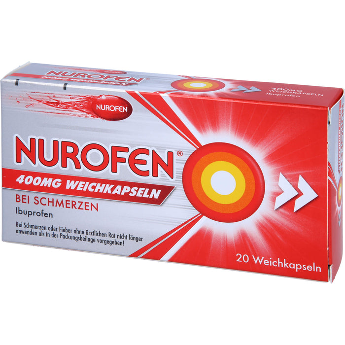 Nurofen 400 mg Weichkapseln bei Schmerzen, 20 pc Capsules