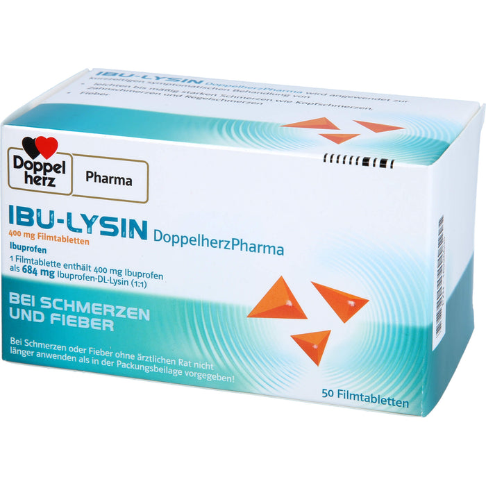 Doppelherz Pharma Ibu Lysin 400 mg Filmtabletten bei Schmerzen und Fieber, 50 pcs. Tablets