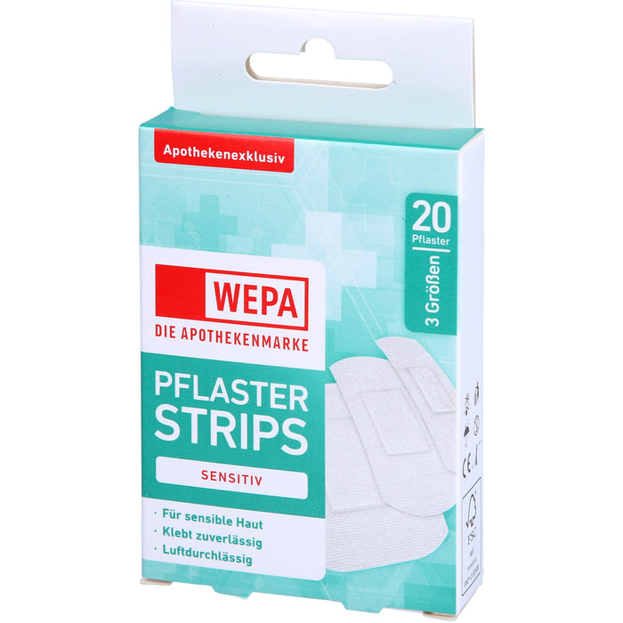 WEPA Pflaster Strips sensitiv 3 Größen, 20 St PFL