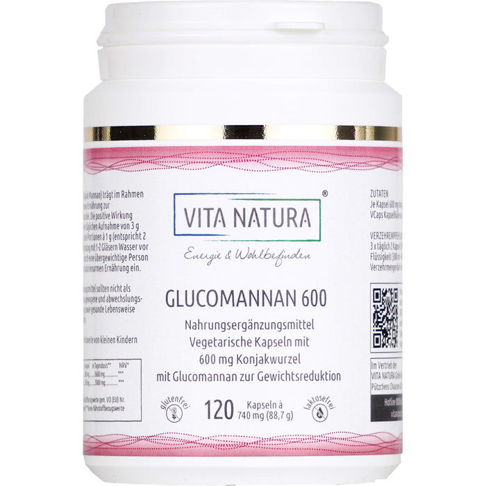 Konjakwurzel Glucomannan 600 mg Vegi-Kapseln, 120 St KAP