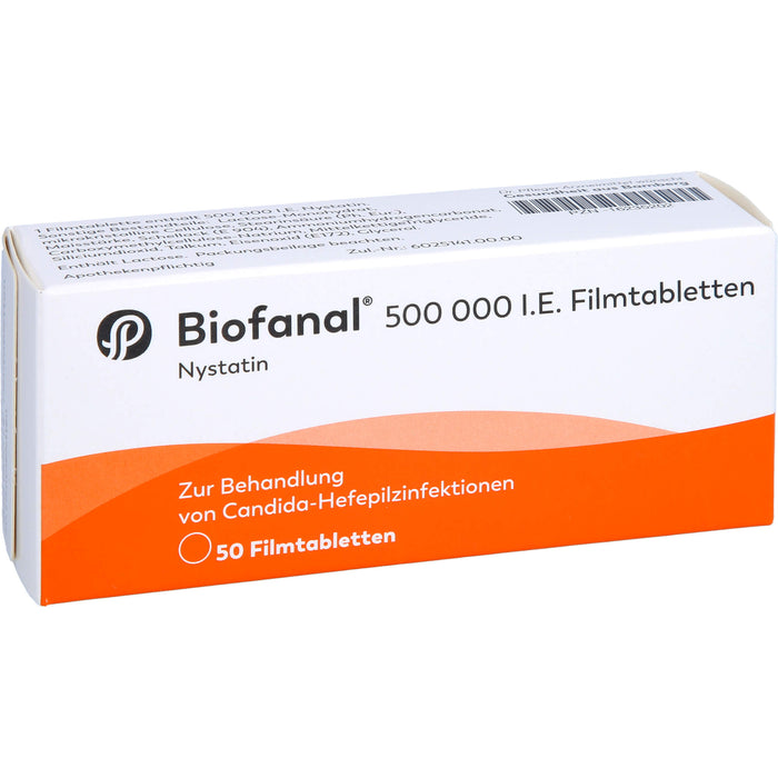 Biofanal 500 000 I.E. Filmtabletten zur Behandlung von Candida-Hefepilzinfektionen, 50 pcs. Tablets