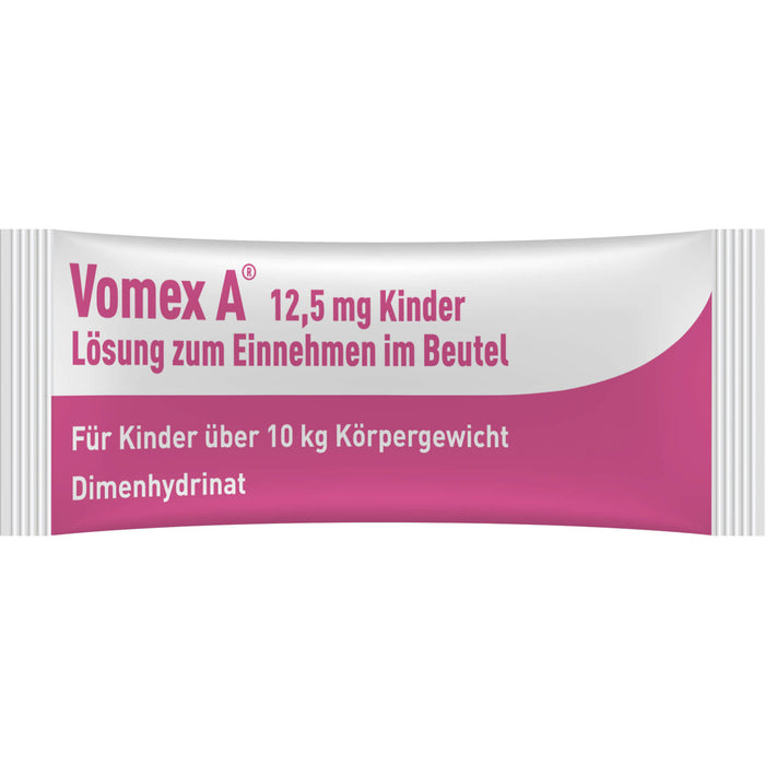 Vomex A 12,5 mg Kinder Beutel gegen Reisekrankheit, 12 St. Beutel