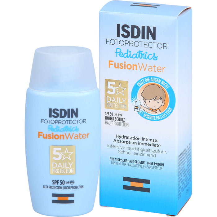 ISDIN Fotoprotector Pediatrics Fusion Water SPF 50 zum UV-Schutz und zur Pflege von Gesicht und Körper, 50 ml Crème