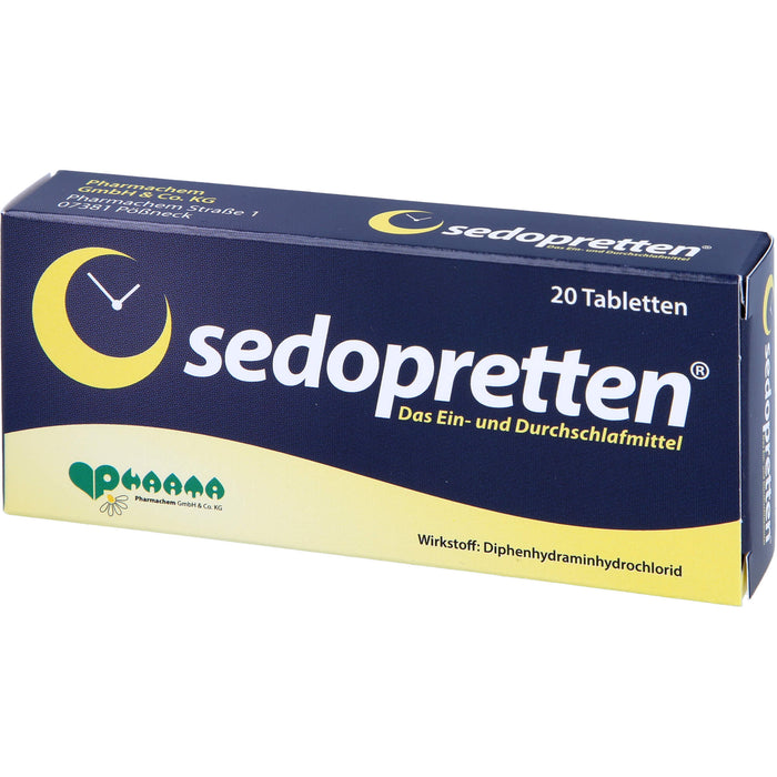 sedopretten Tabletten als Ein- und Durchschlafmittel, 20 pc Tablettes