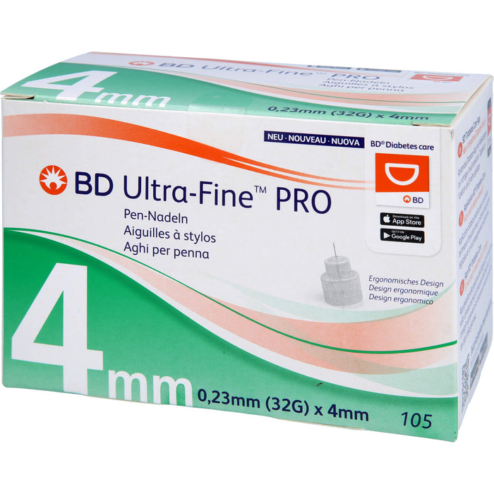 BD ULTRA-FINE PRO Pen-Nadeln 4 mm 32 G 0,23 mm, 105 St KAN