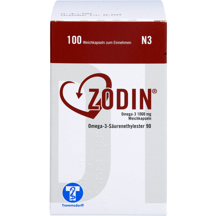 Zodin Omega-3 1000 mg Weichkapseln, 100 St WKA