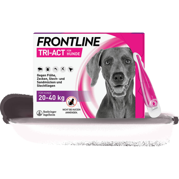 FRONTLINE TRI-ACT Lösung gegen Zecken, Flöhe und fliegende Insekten beim Hund (20-40kg), 3 pc Pipettes