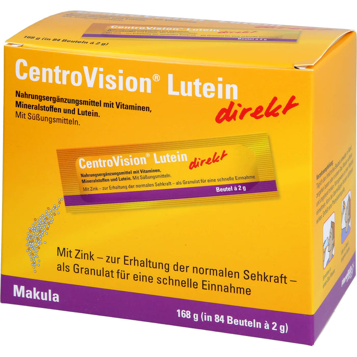 CentroVision Lutein direkt Granulat zur Erhaltung normaler Sehkraft, 84 pcs. Sachets