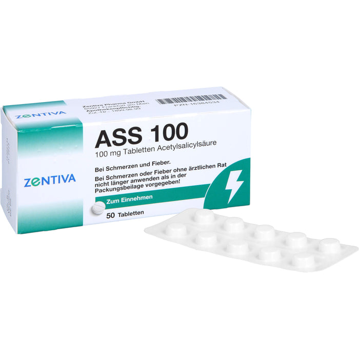 ZENTIVA ASS 100 Tabletten bei Schmerzen und Fieber, 50 pc Tablettes