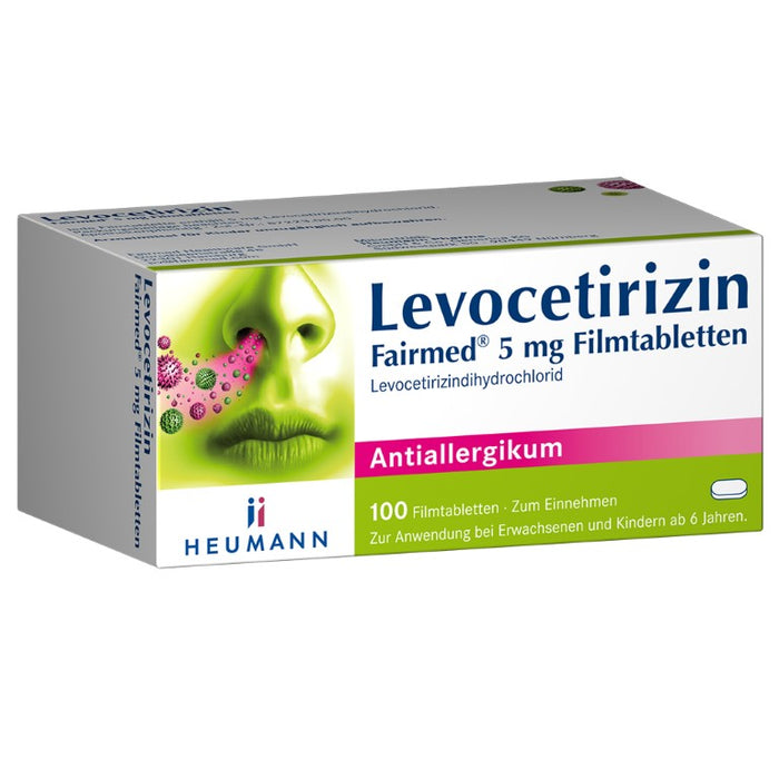 Levocetirizin Fairmed 5 mg Filmtabletten bei Allergien, 100 St. Tabletten