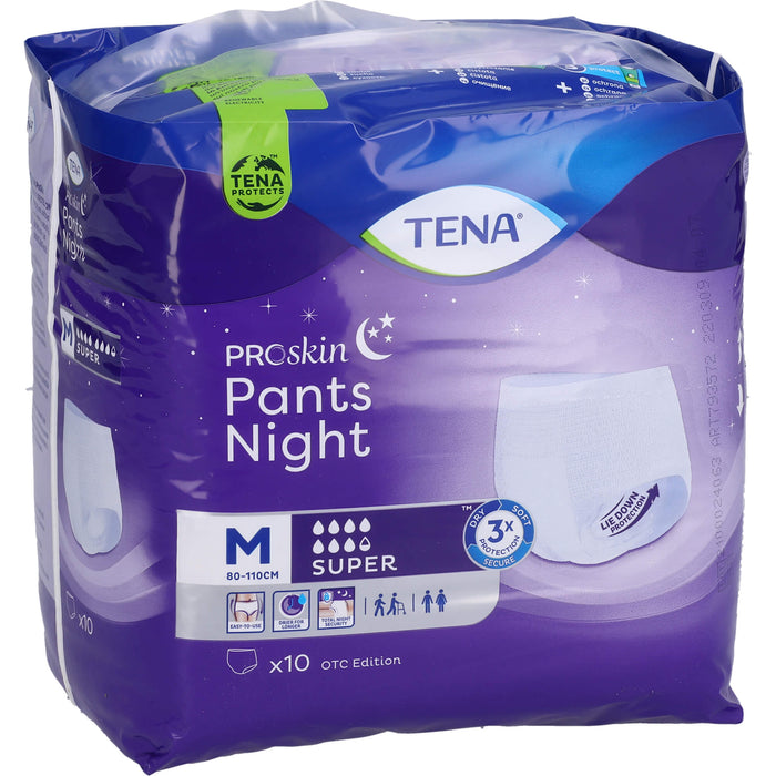 TENA Pants Night Super M Unisex Einweghosen für die Nacht bei Inkontinenz, 10 pcs. Nappy trousers