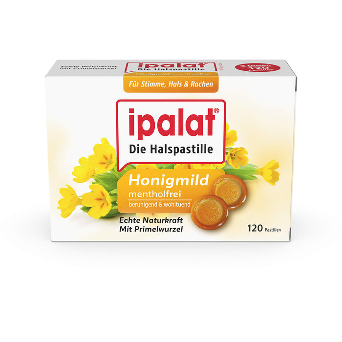 Ipalat Halspastillen honigmild ohne Menthol, 120 pc Pastilles