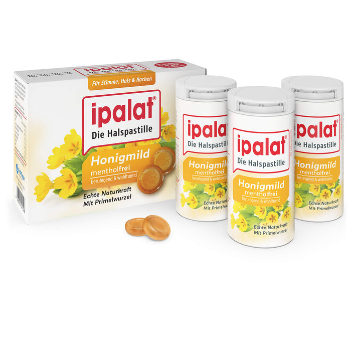 Ipalat Halspastillen honigmild ohne Menthol, 120 pc Pastilles