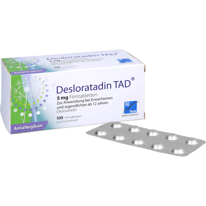 Desloratadin TAD 5 mg Filmtabletten bei Allergien, 100 St. Tabletten