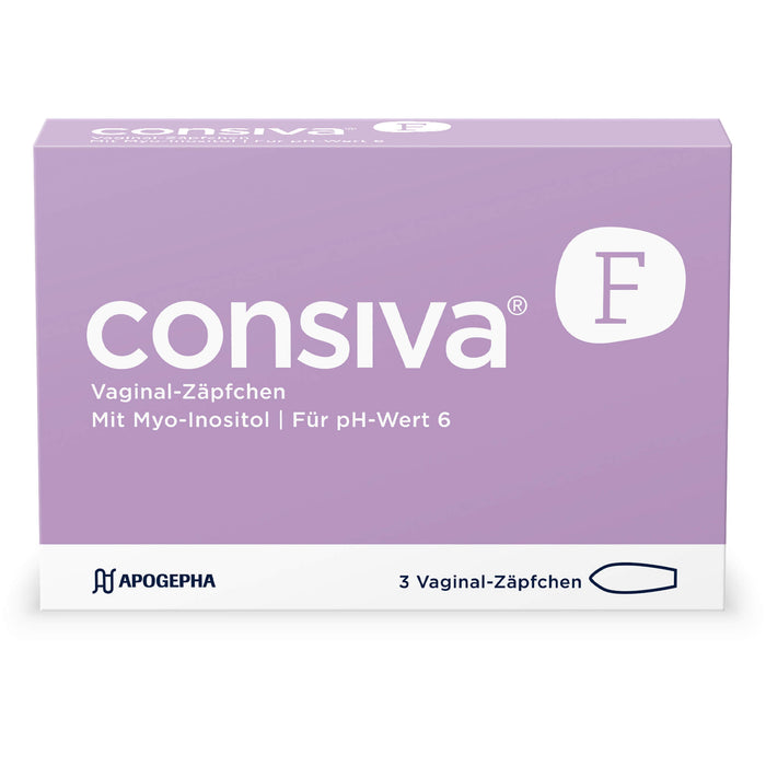 consiva F Vaginal-Zäpfchen schafft günstige Bedingungen für die Funktionalität der Spermien, 3 pcs. Suppositories