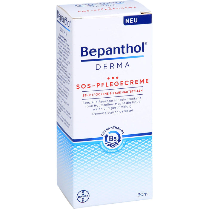 Bepanthol Derma SOS-Pflegecreme für sehr trockene & raue Hautstellen, 30 ml Cream