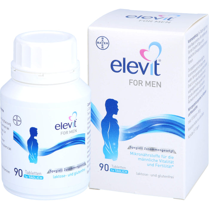 Elevit for Men Tabletten zur Unterstützung der männlichen Vitalität und Fertilität während der Babyplanung, 90 St. Tabletten