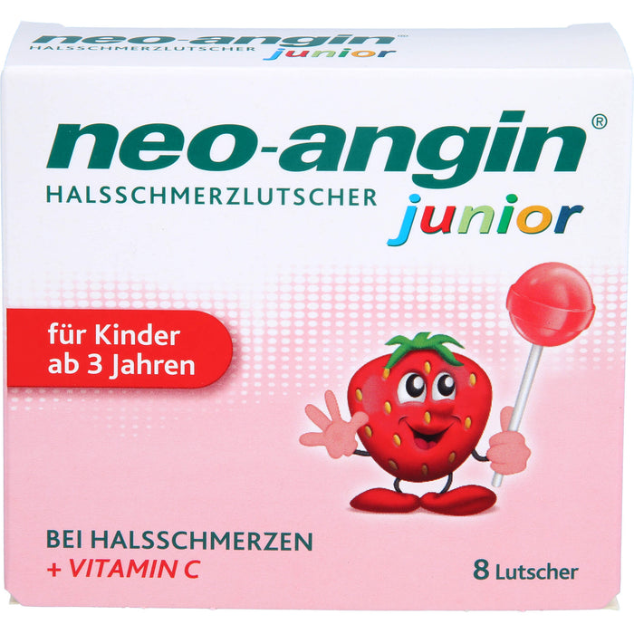 neo-angin Junior Halsschmerzlutscher bei Halsschmerzen, 8 pc Lollipop