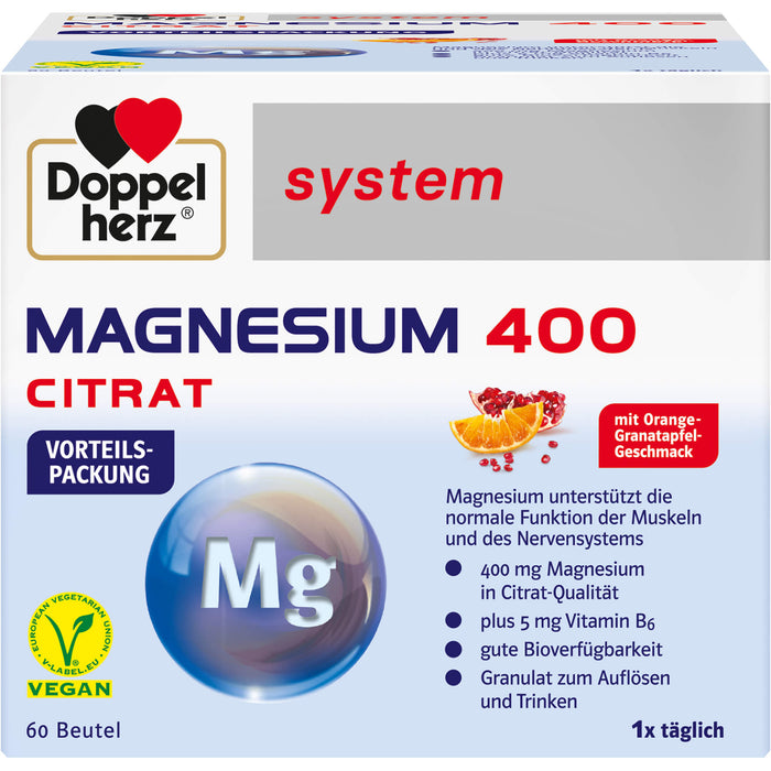 Doppelherz Magnesium 400 Citrat system, 60 St. Beutel