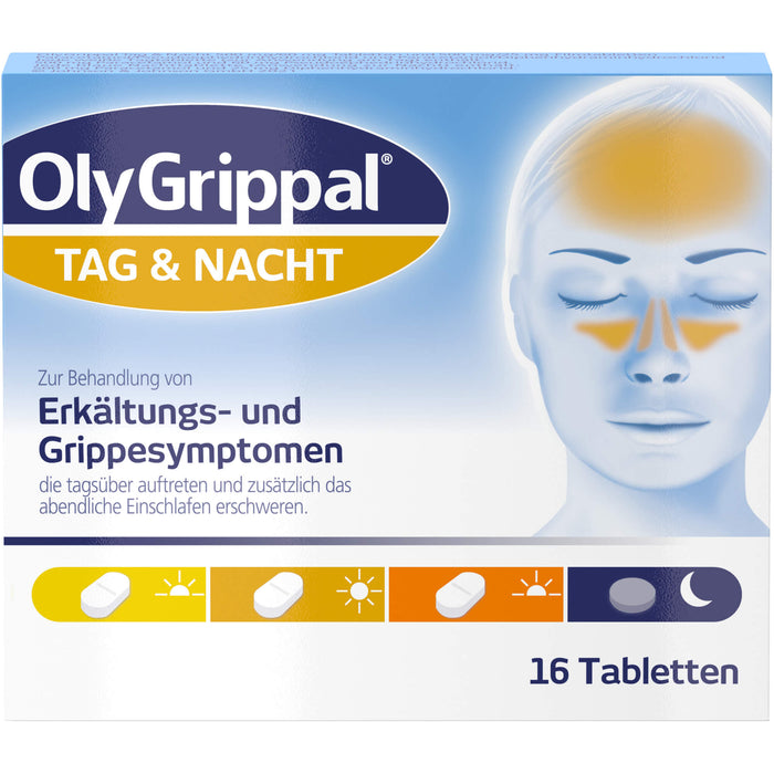 OlyGrippal Tag & Nacht 500 mg/60 mg Tabletten und 500 mg/25 mg Filmtabletten, 16 pc Tablettes