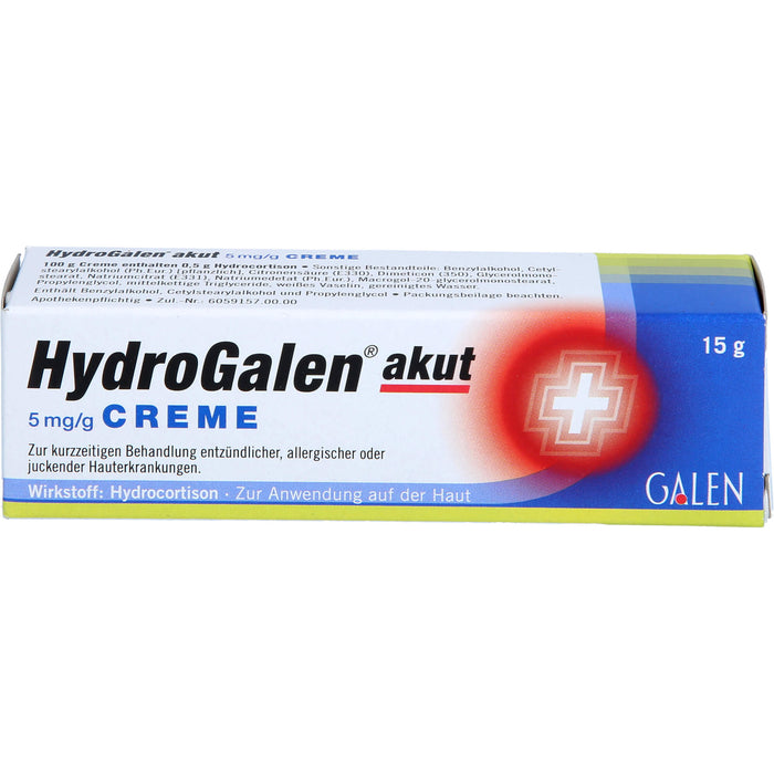 HydroGalen akut 5 mg / g Creme bei entzündlichen, allergischen oder juckenden Hauterkrankungen, 15 g Crème