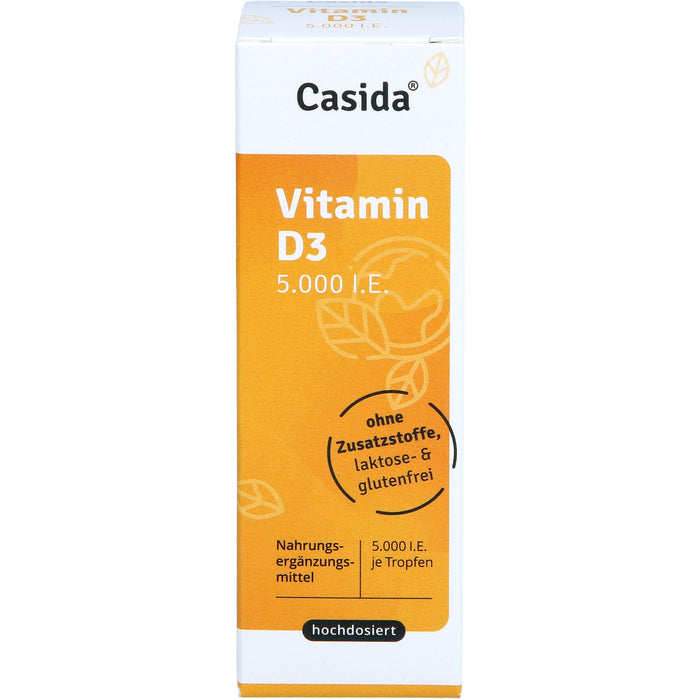 Casida Vitamin D3 Tropfen Vital 5000 I.E. unterstützt das Immunsystem, 50 ml Solution