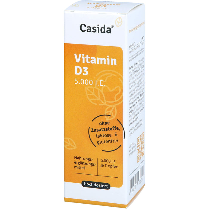 Casida Vitamin D3 Tropfen Vital 5000 I.E. unterstützt das Immunsystem, 50 ml Solution