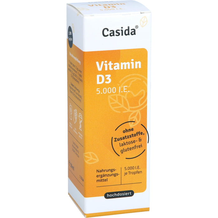 Casida Vitamin D3 Tropfen Vital 5000 I.E. unterstützt das Immunsystem, 50 ml Solution