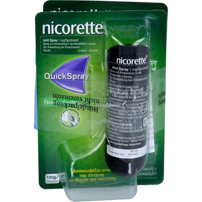 Nicorette Mint Spray 1 mg/Sprühstoß  zur Raucherentwöhnung, 2 pcs. Spray