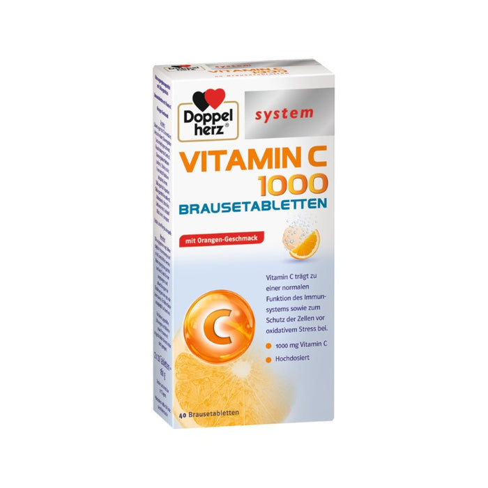 Doppelherz Vitamin C 1000 system Brausetabletten, 40 St. Brausetabletten