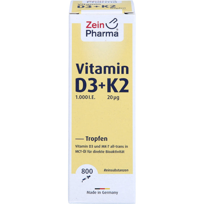 Vitamin D3 + K2 MK-7 Tropfen 25ml hochdosiert, 25 ml TEI