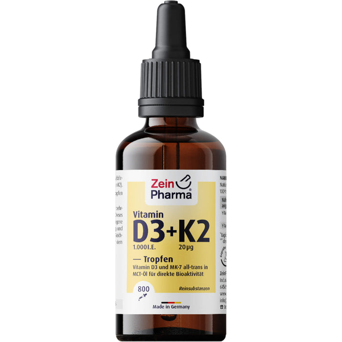 Vitamin D3 + K2 MK-7 Tropfen 25ml hochdosiert, 25 ml TEI