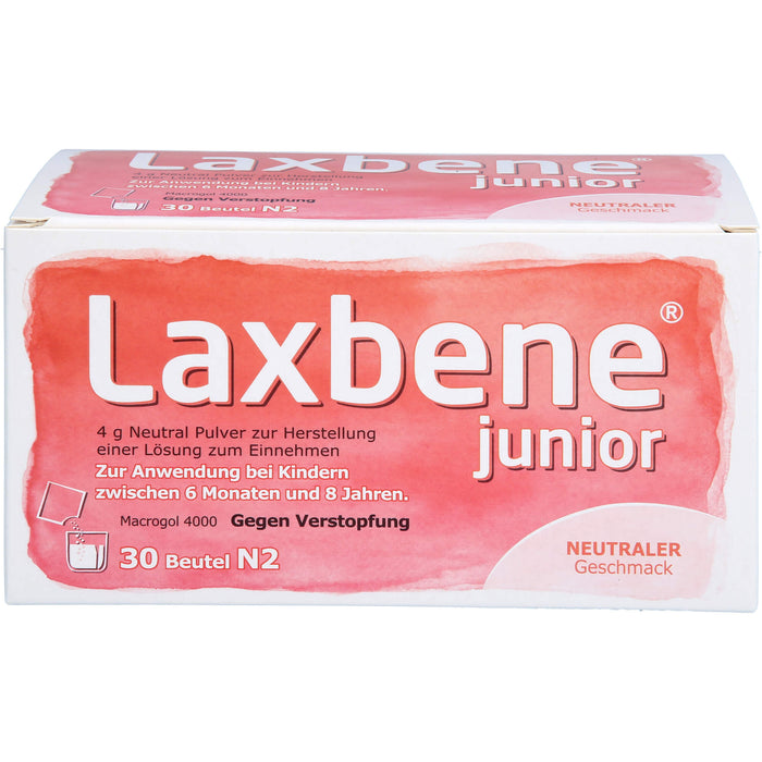 Laxbene junior 4 g Neutral Pulver zur Herstellung einer Lösung zum Einnehmen, Zur Anwendung bei Kindern zwischen 6 Monaten und 8 Jahren, 120 g Powder