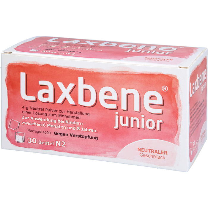 Laxbene junior 4 g Neutral Pulver zur Herstellung einer Lösung zum Einnehmen, Zur Anwendung bei Kindern zwischen 6 Monaten und 8 Jahren, 120 g Powder